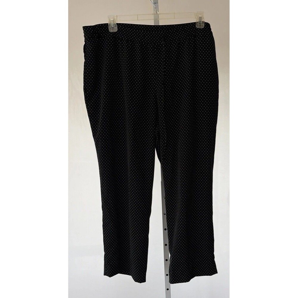 Talbots Size 20W Black Polka Dot Elastic Waist Lounge Pants Flowy with Pockets